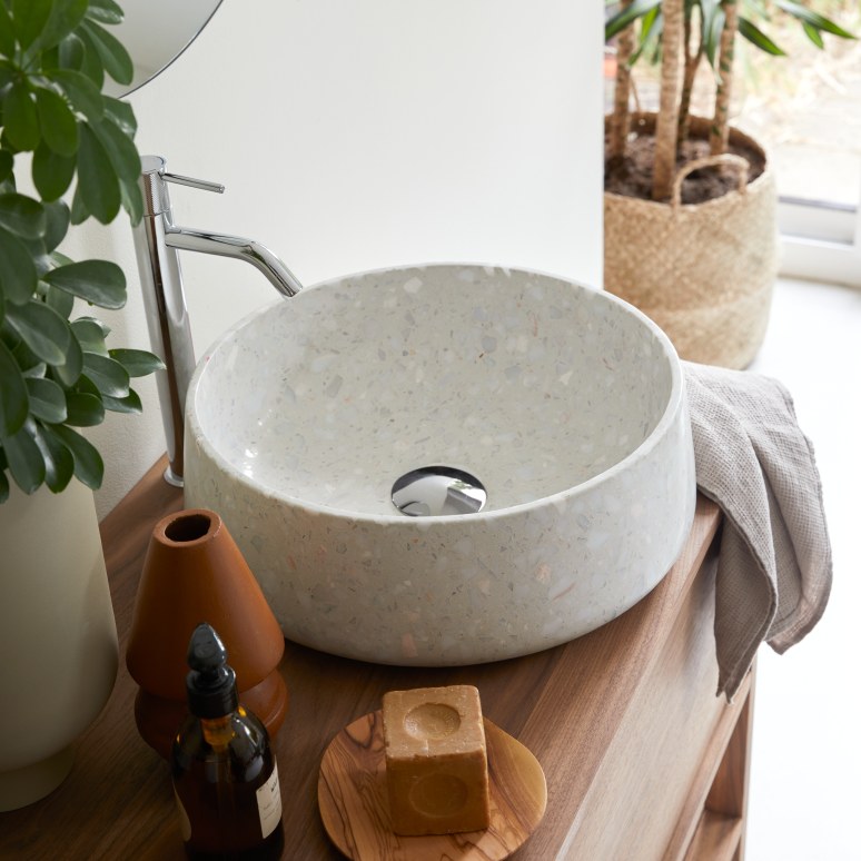 Milos - Round Moon Premium Terrazzo Bathroom Sink