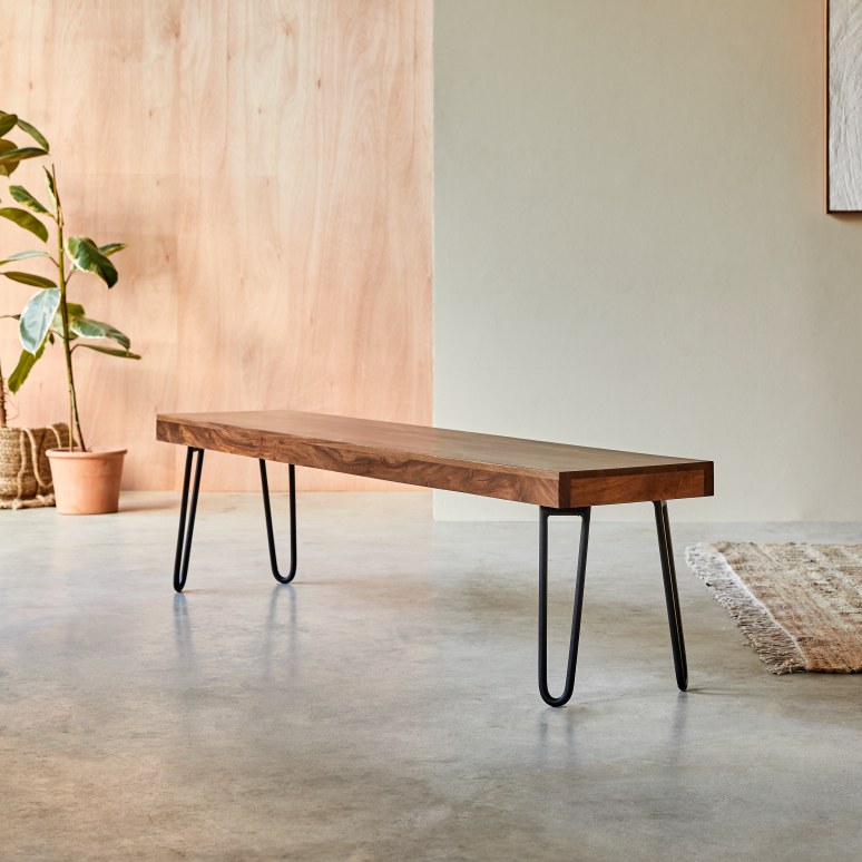 Helga - Panca in legno di palissandro massello 180 cm