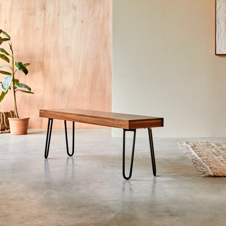 Helga - Banc en palissandre massif 135 cm