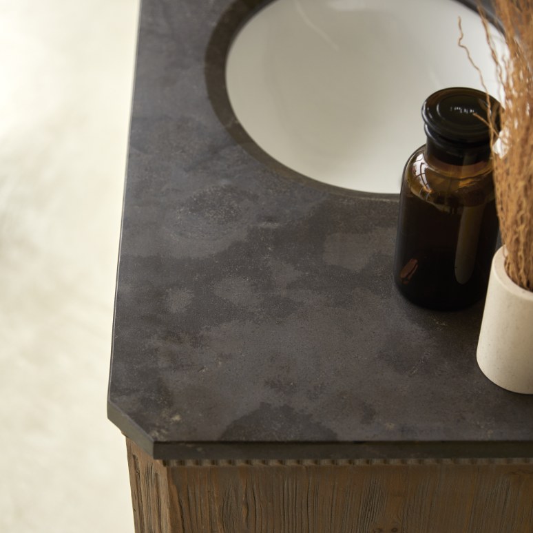 Emily - Solid pine and stone bathroom cabinet 100 cm