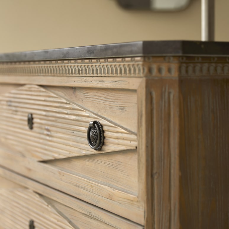 Emily - Mueble de baño de pino y piedra de 100 cm