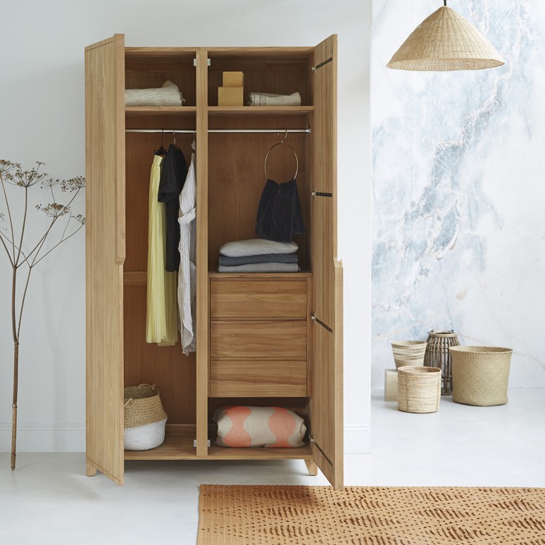 Greta - Wardrobe in solid teak