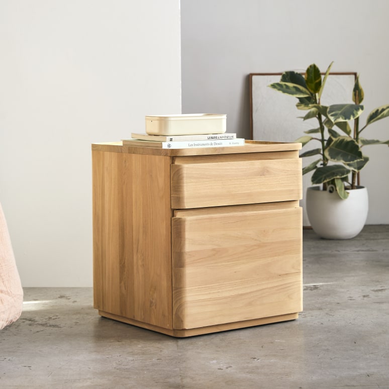 Nino - Bedside table in solid teak