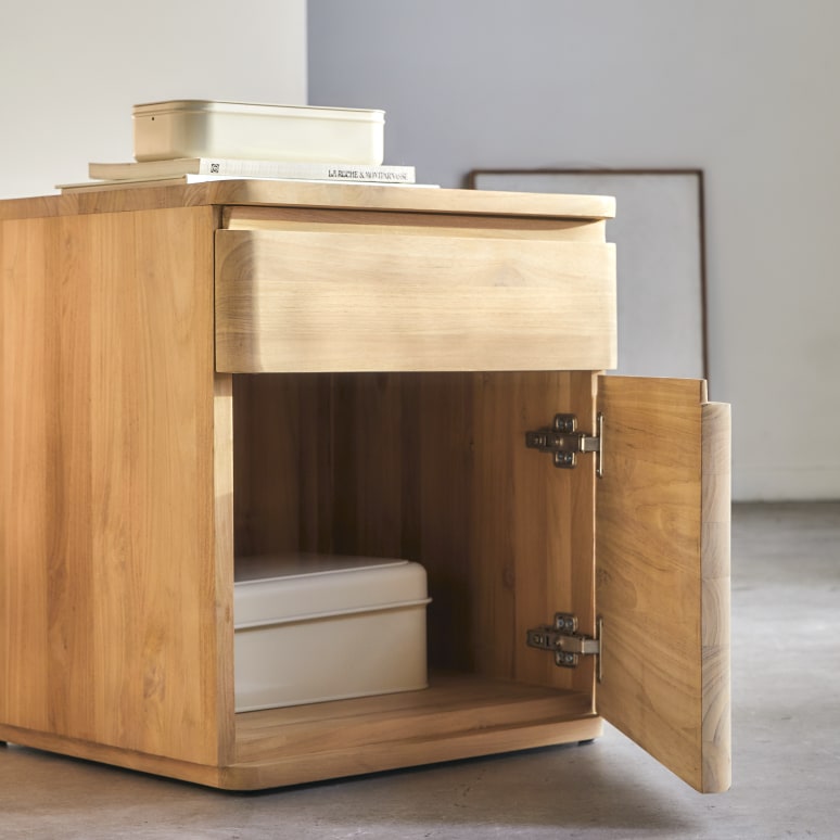 Nino - Bedside table in solid teak