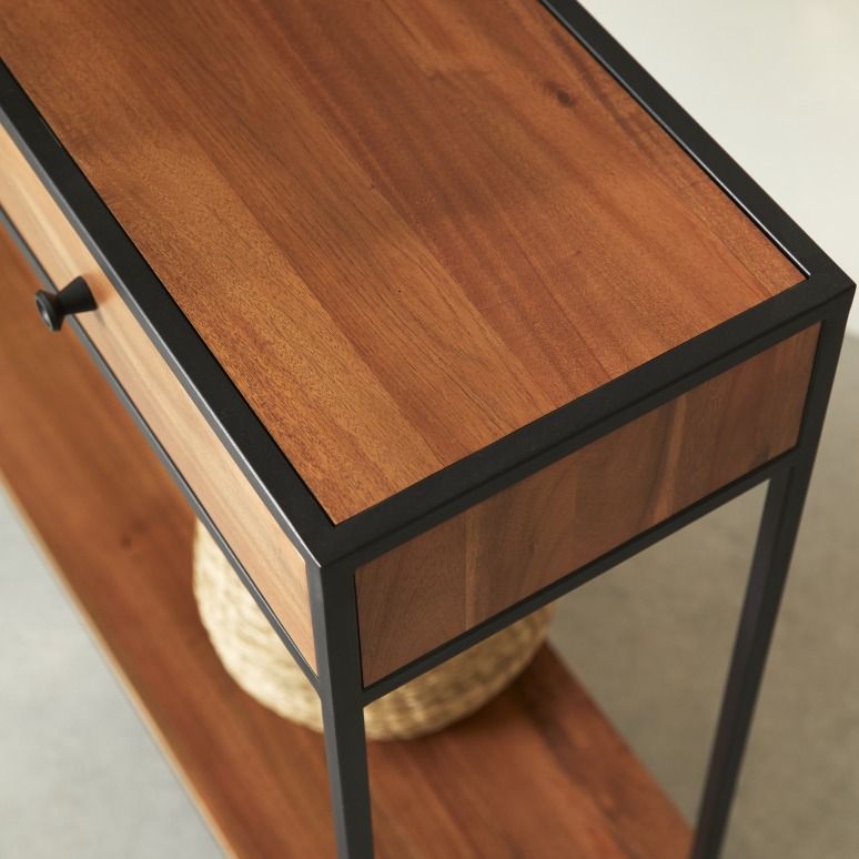 Agra - Solid Acacia and Metal Console Table