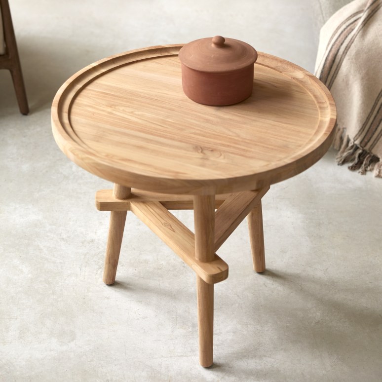 Paola - Solid teak side table
