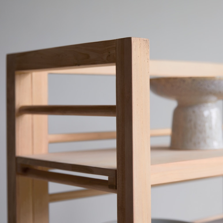 Sera - Tall solid teak bookcase