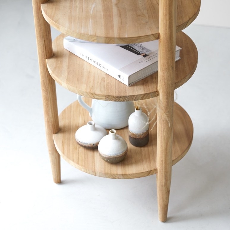 Poline - Solid teak bookshelf