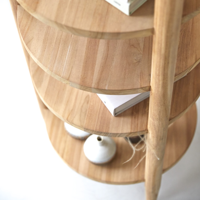 Poline - Solid teak bookshelf