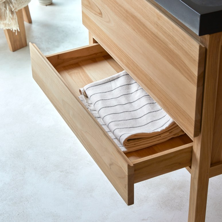 Edgar - Solid Teak and Lava Stone 32" Single Vanity