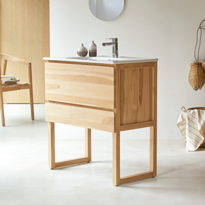 Edgar - Solid Teak and Ceramic 32" Single Vanity