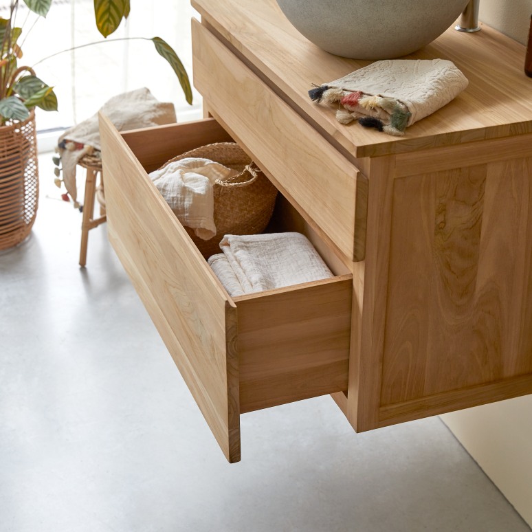 Jacob - Mobile per il bagno in teak massello 80 cm