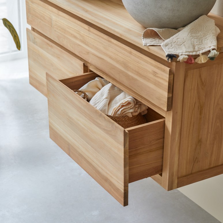 Jacob - Mobile per il bagno in teak massello 120 cm