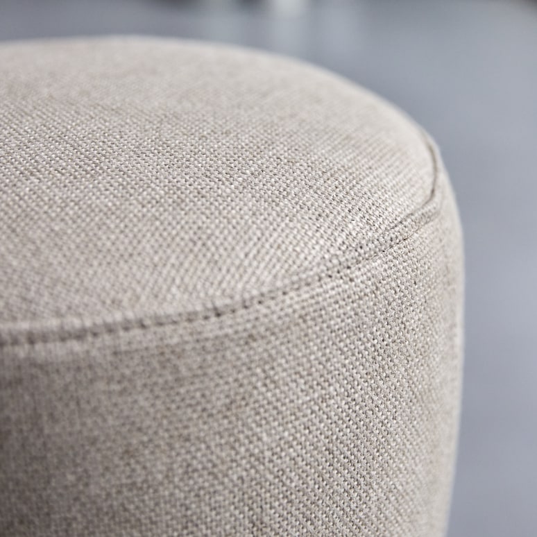 Drum - Sitzhocker Linen aus massivem Eichenholz