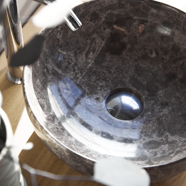 Pia - Light Grey Marble Bathroom Sink