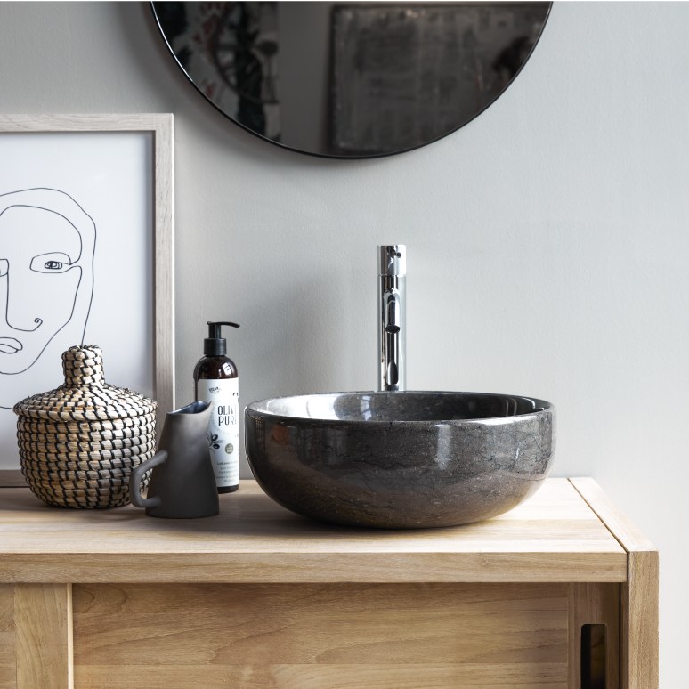 Pia - Dark grey marble basin