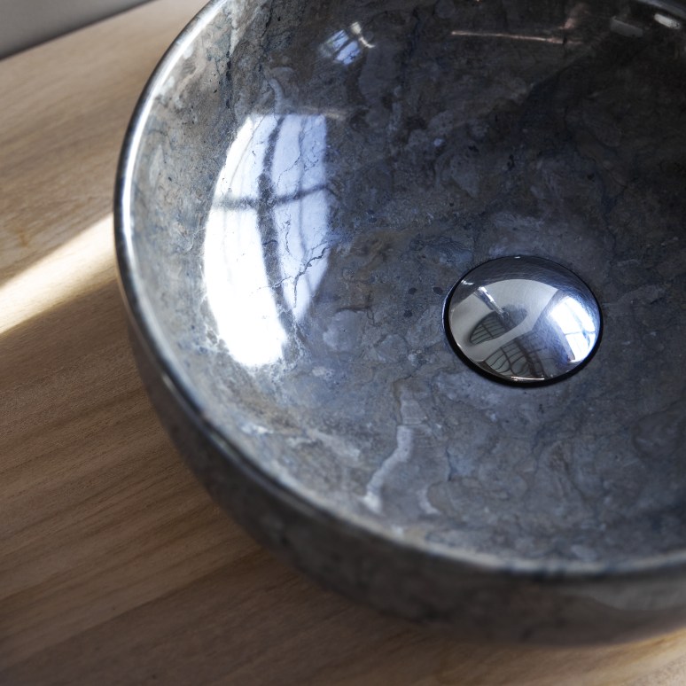 Pia - Marmeren waskom in donkergrijs