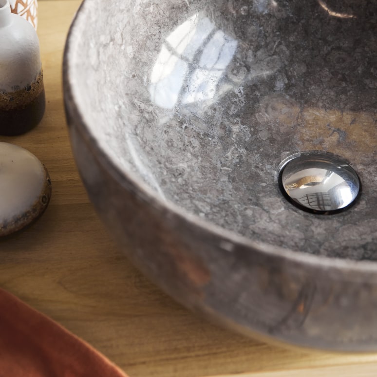 Mia - Waschbecken aus Marmor light grey