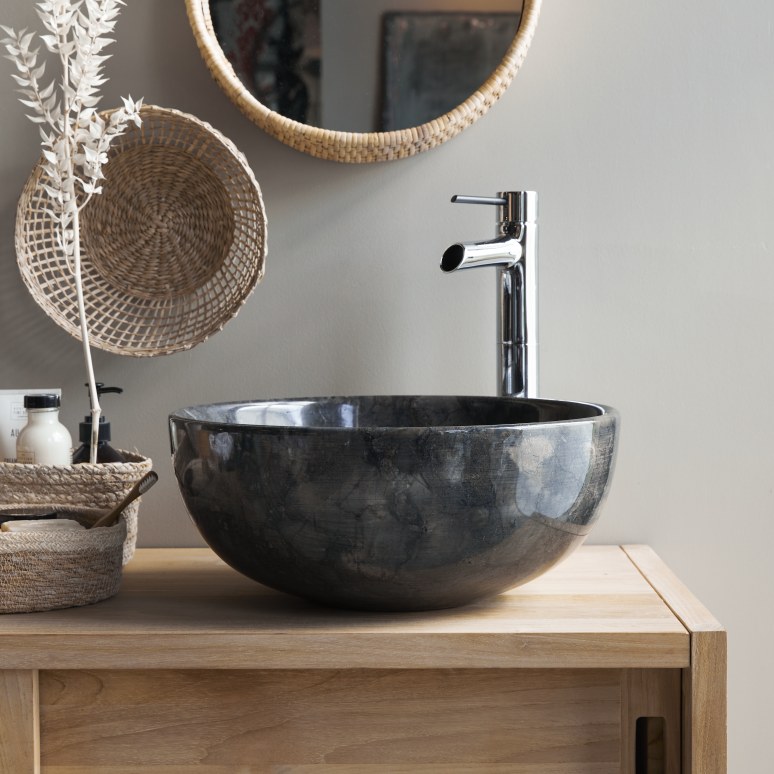 Mia - Waschbecken aus Marmor dark grey