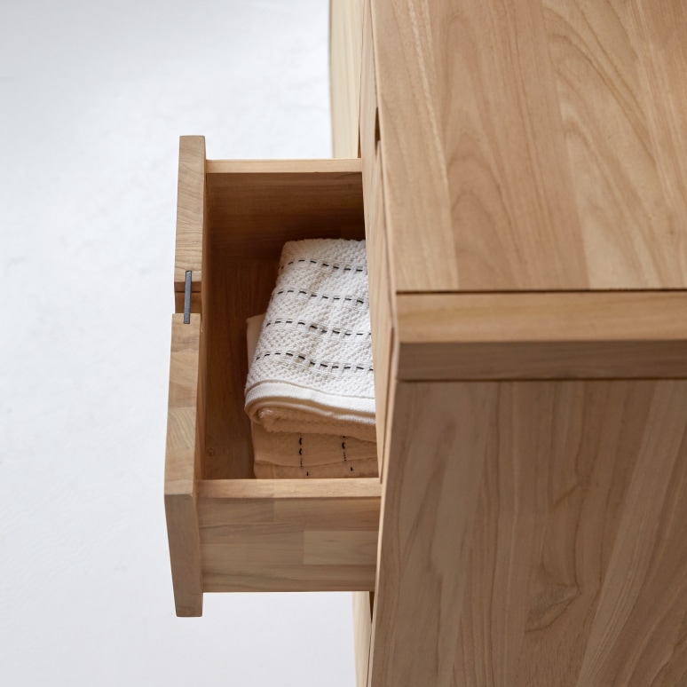 Jonàk - Waschtischunterschrank aus massivem Teakholz 95 cm