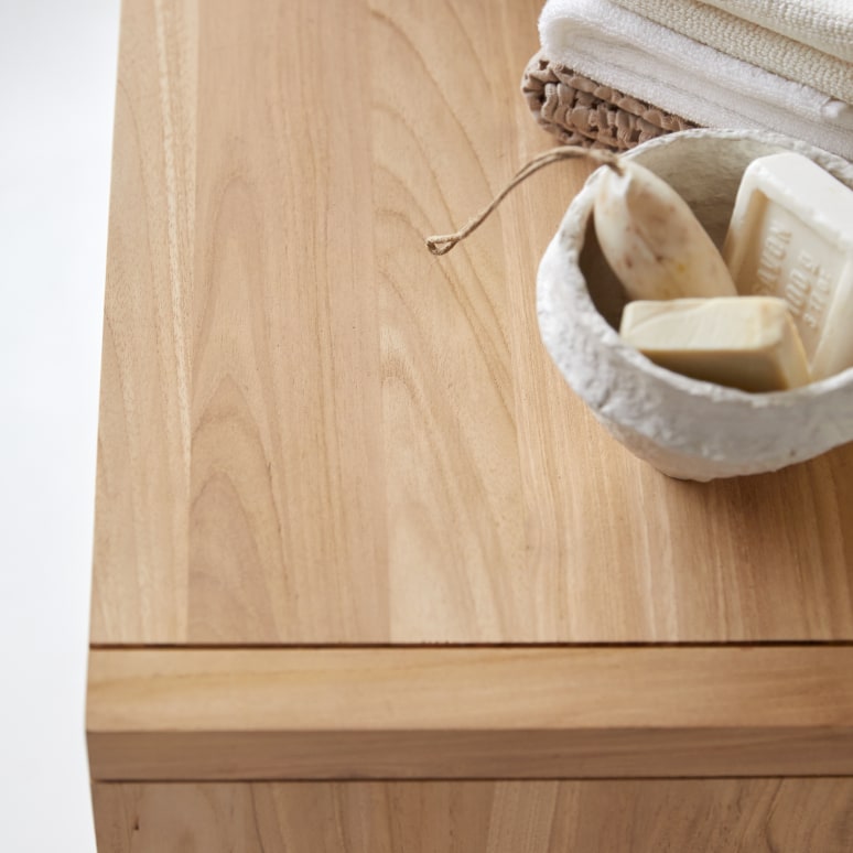 Jonàk - Mueble para lavabo de teca maciza de 95 cm