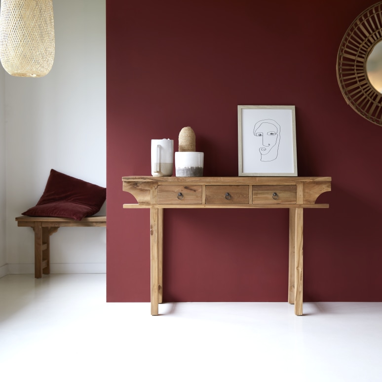 Junie - Console table in reclaimed solid teak