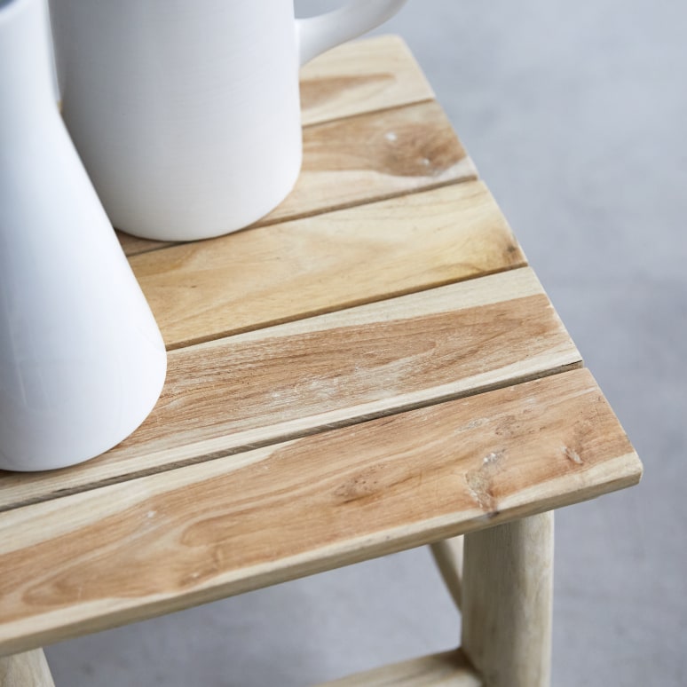 Kilim - Side table in solid teak