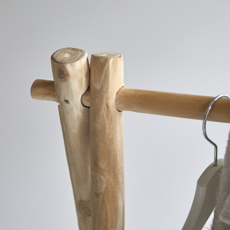 Kilim - Enkel handdoekenrek van massief teakhout