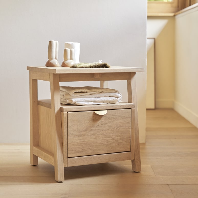 Pola - Bedside table in solid oak