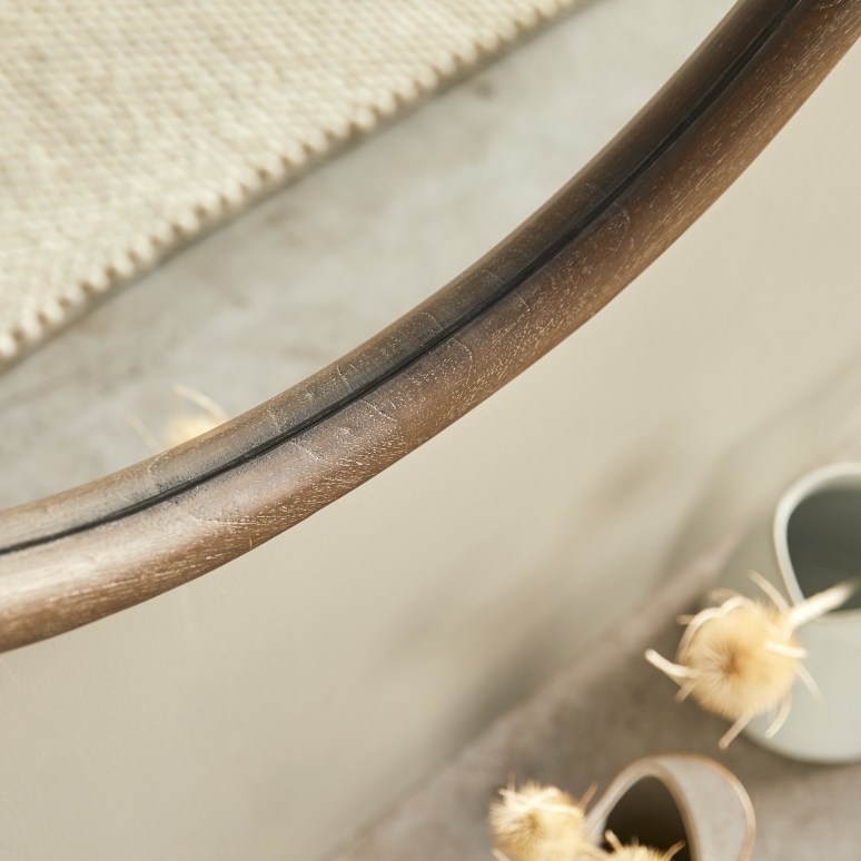 Dim - Espejo de madera de mindi de 85 cm x 65 cm