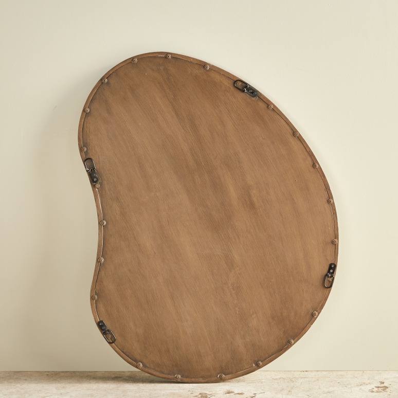 Dim - Espejo de madera de mindi de 85 cm x 65 cm