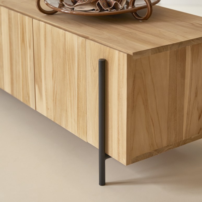 Honorine - TV Schrank aus massivem Teakholz 170 cm