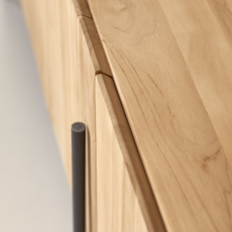 Honorine - Lage buffetkast van massief teakhout 165 cm