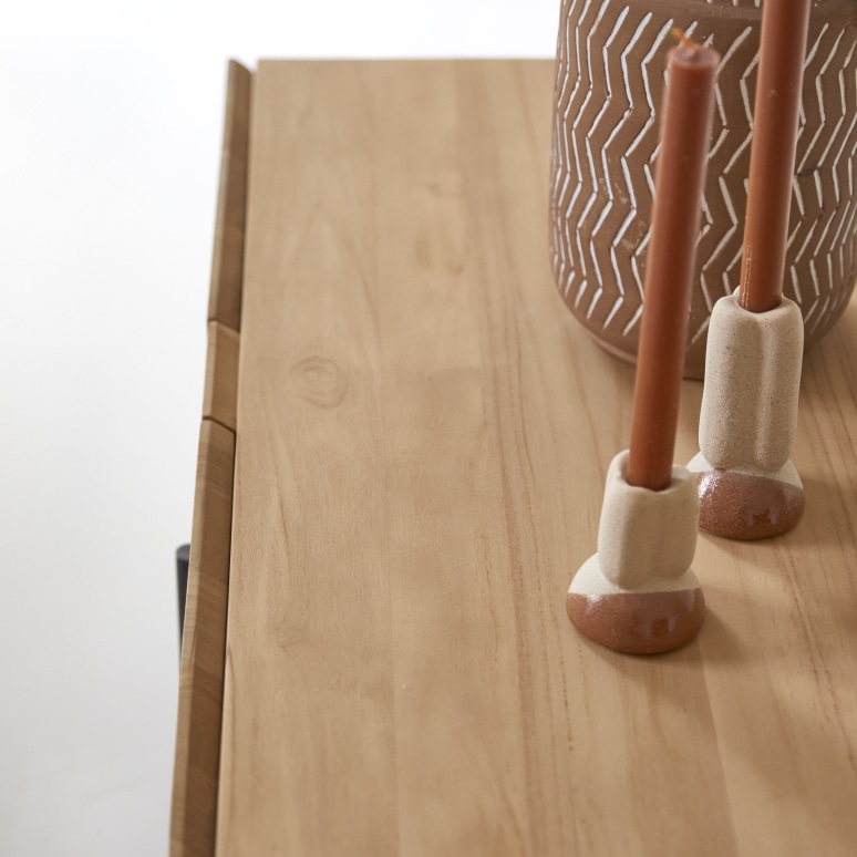 Honorine - Lage buffetkast van massief teakhout 165 cm