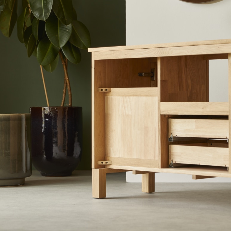 Soho - Mueble para lavabo de roble macizo de 125 cm