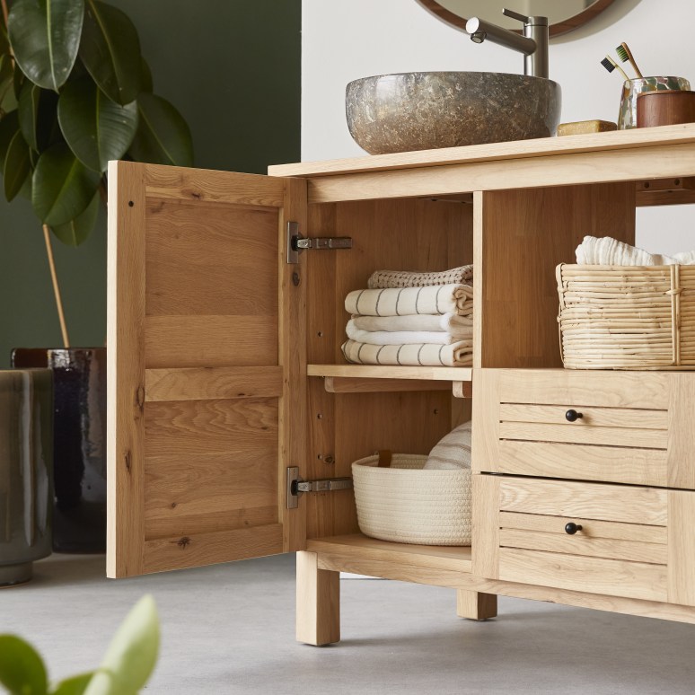 Soho - Solid oak vanity unit 125 cm