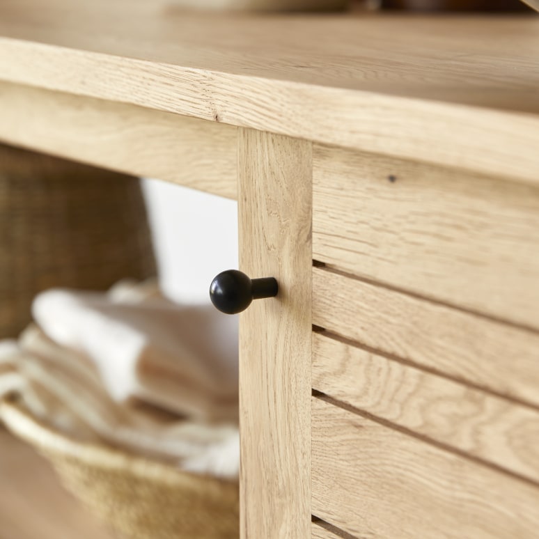 Soho - Mueble para lavabo de roble macizo de 125 cm