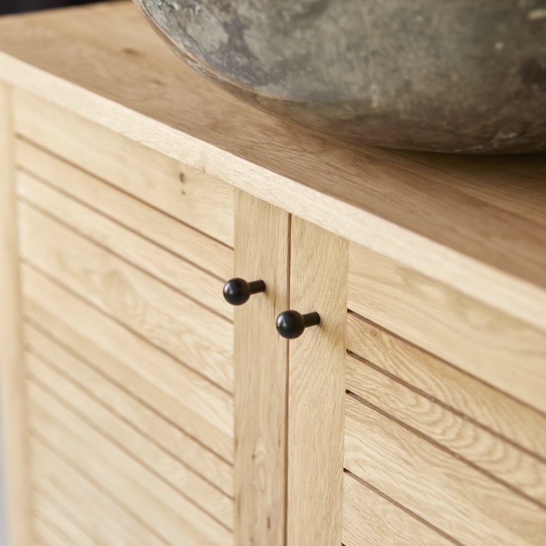 Soho - Mueble para lavabo de roble macizo de 85 cm