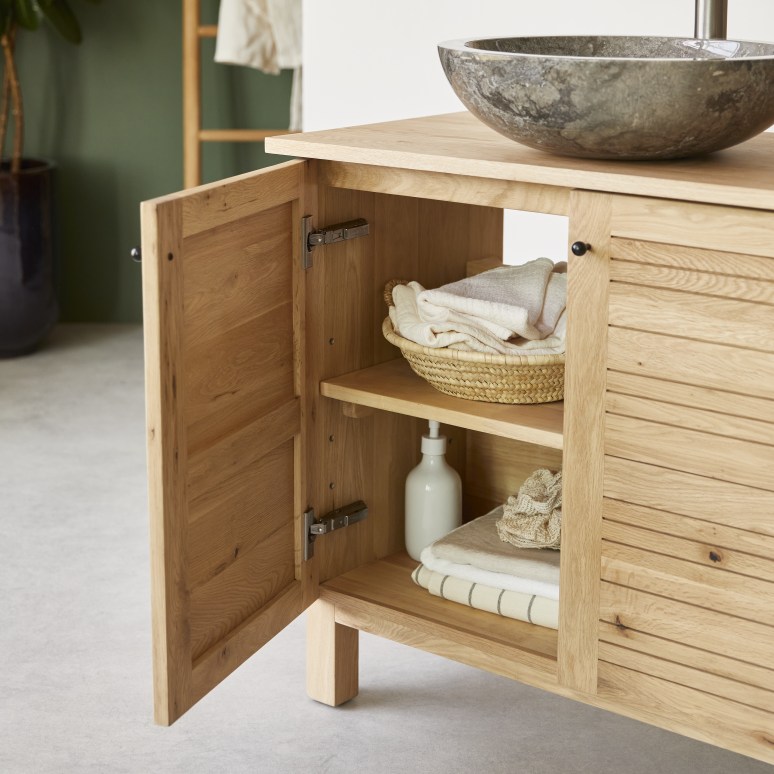 Soho - Solid oak vanity unit 85 cm