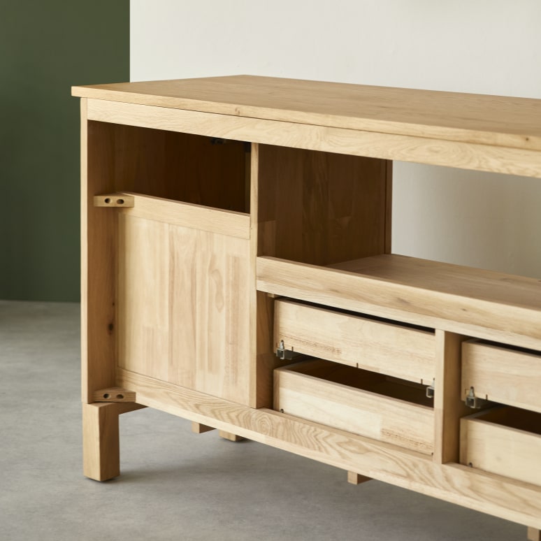 Soho - Mueble para lavabo de roble macizo de 165 cm