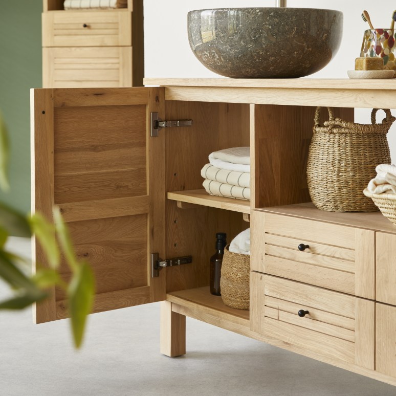 Soho - Solid oak vanity unit 165 cm