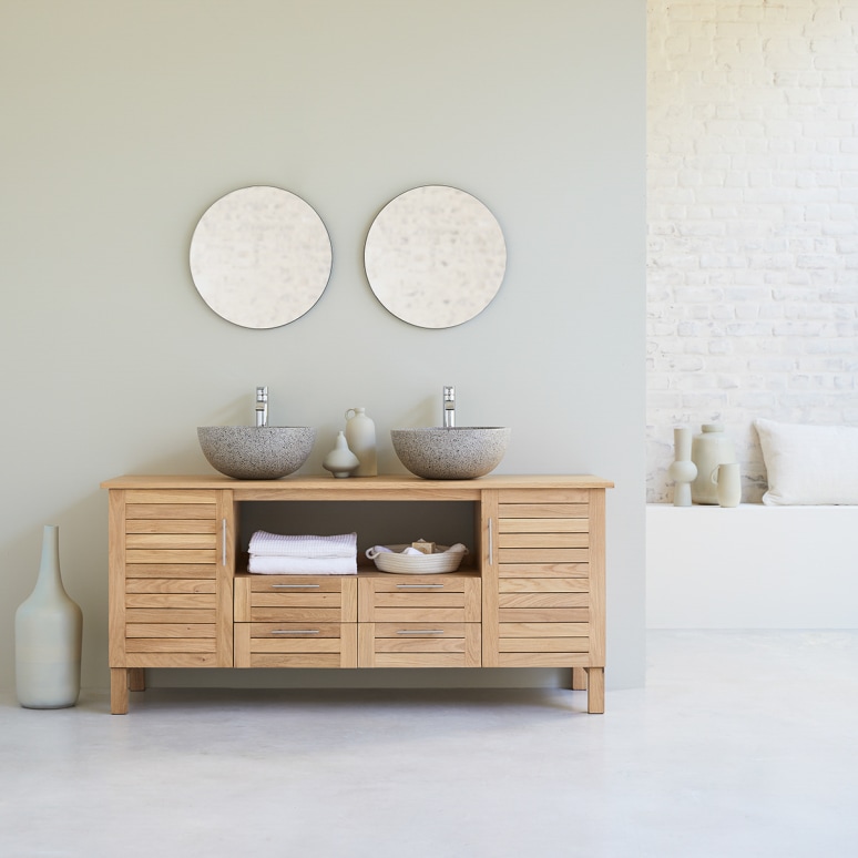 Soho - Solid oak vanity unit 165 cm