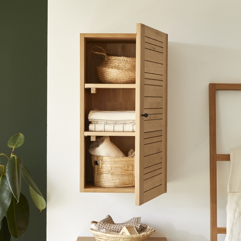 Soho - Pensile per il bagno in legno di quercia massello