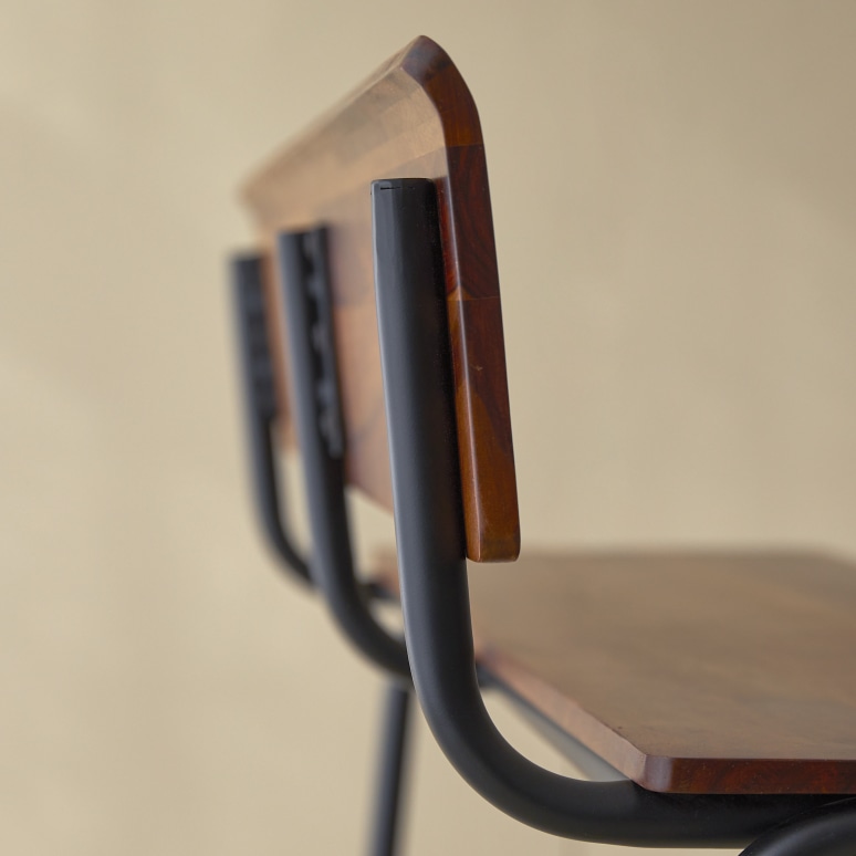 Talia - High bench in solid sheesham and metal