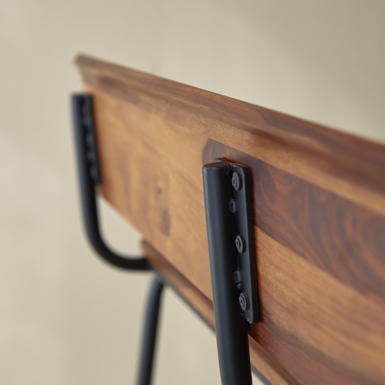 Talia - High bench in solid sheesham and metal