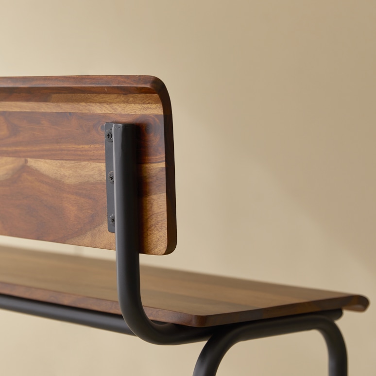 Talia - High bench in solid sheesham and metal