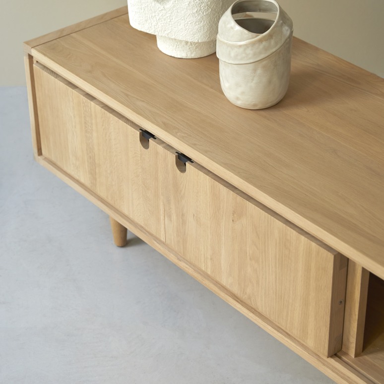 Jonàk - Massief eikenhouten tv-meubel 140 cm