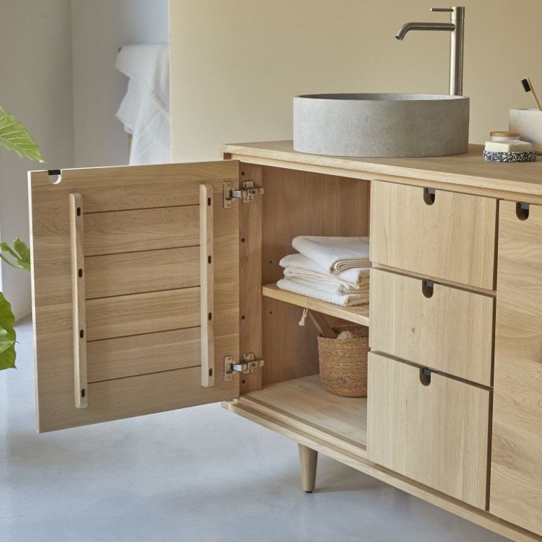 Jonàk - Solid oak vanity unit 145 cm