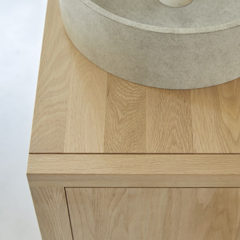 Jonàk - Mobile per il bagno in legno di quercia massello 145 cm