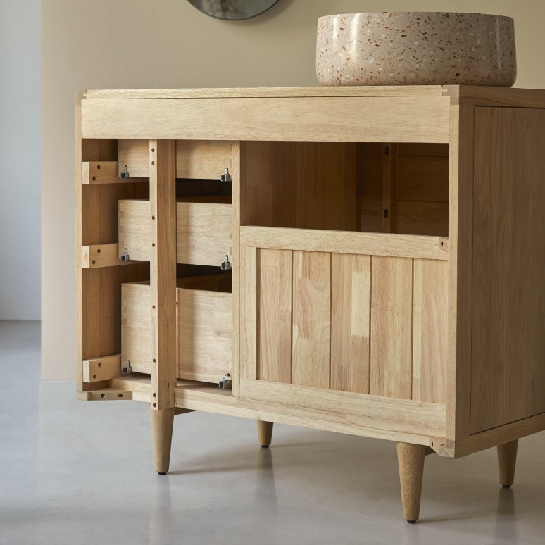 Jonàk - Waschtischunterschrank aus massiver Eiche 95 cm